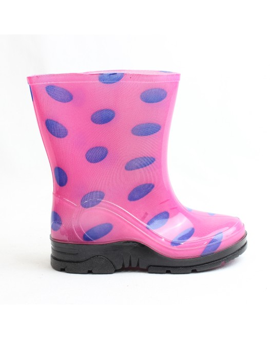 Obucca Astarsız Günlük Çocuk Yağmur Çizmesi Pembe Puanlı Obucca Astarsız Günlük Çocuk Yağmur Çizmesi Pembe Puanlı